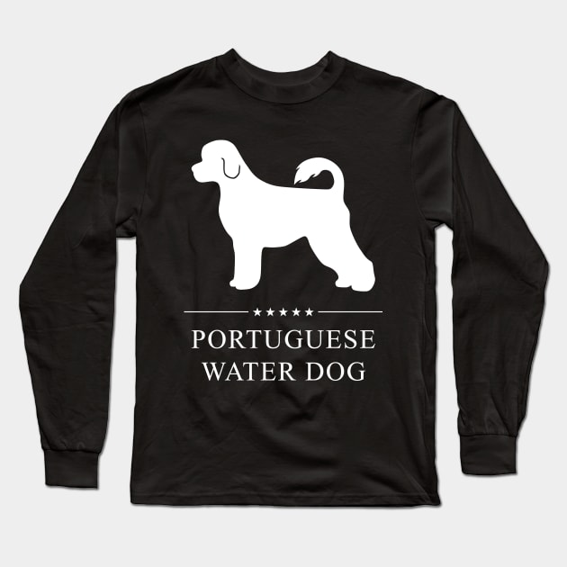 Portuguese Water Dog White Silhouette Long Sleeve T-Shirt by millersye